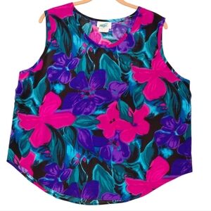 S.G. Sport Floral Tank Top - Pink, Purple, and Blue